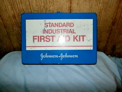 Johnson & Johnson Vintage Industrial First Aid Kit Heavy Metal Box • $9.99