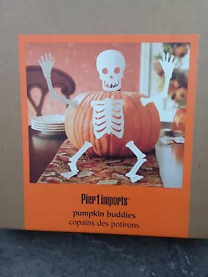Pier 1 Pumpkin Buddies 6 Piece Metal Skeleton Halloween Pumpkin Decor • $25
