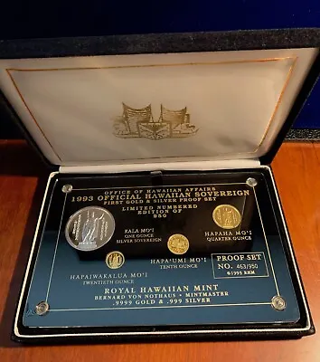 Royal Hawaiian Mint 1993 King Kamehameha Gold & Silver Set Of Medallic Coins • $1495