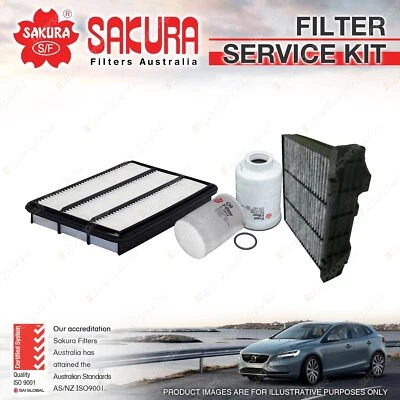 Sakura Oil Air Fuel Cabin Filter Kit For Mitsubishi Pajero NX 4M41 4Cyl 3.2L • $90.95
