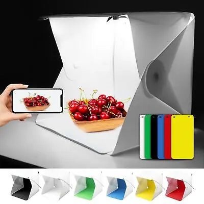 Portable Photo Studio Light Box Photography LED Mini Light Tent Or Backdrop UK • £9.98