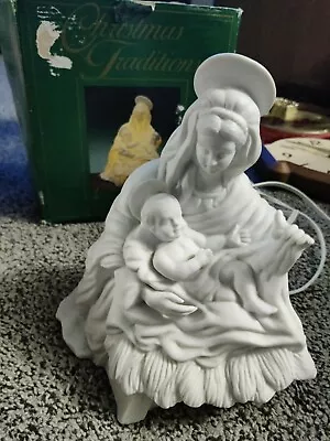 Gorham Madonna And Child Nightlight Ceramic Lamp 8  H • $19.99