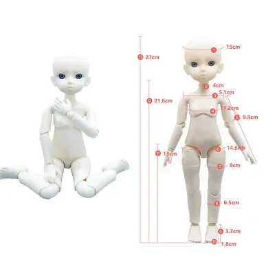 1/6 Moveable Mechanical Joint Body Doll Nude BJD Doll Without Makeup Outfits DIY • $46.95