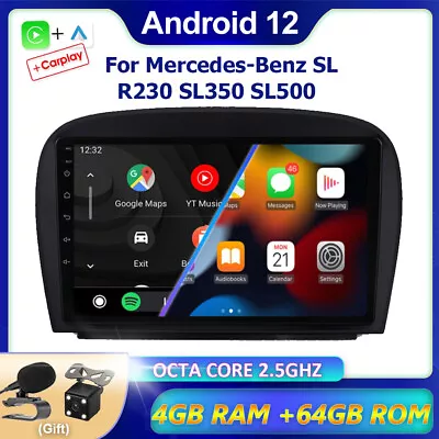 For Mercedes Benz SL R230 SL350 SL500 Car Stereo Head Unit GPS Android12 CarPlay • $225.99