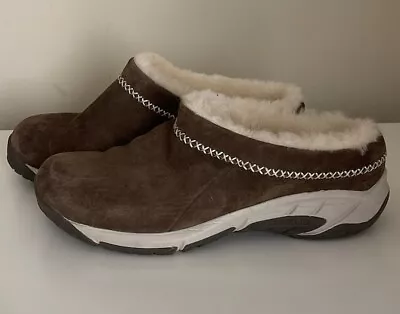 Merrell Encore Chill Stitch Brown Fleece Lined Slip Ons Womens Size 8.5 • $42.96