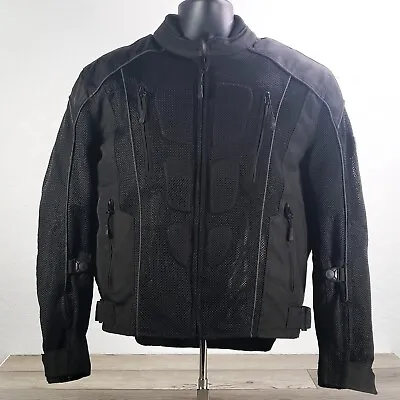 Viking Cycle Armored Motorcycle Performance Jacket Mens Size Small Black • $49.95