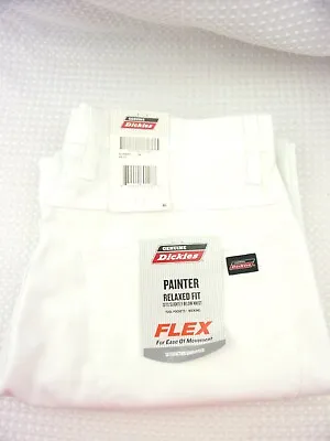 Genuine Dickies Men's White Relaxed Fit Tool Pockets Painter Pants - Choose Size • $15.99