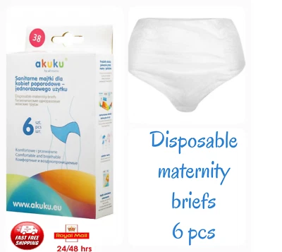 ✅Disposable Maternity Briefs  6 Pcs Individually Wrapped Knickers Hospital ✅UK • £3.99