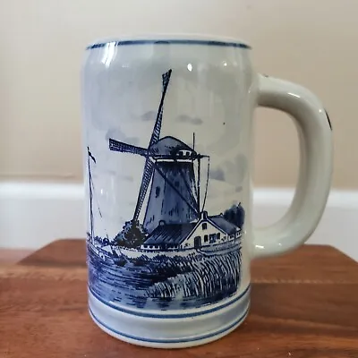 $8 • Buy Delft Hand Painted Beer Mug  Holland - Windmill Scene With Floral Design 5 
