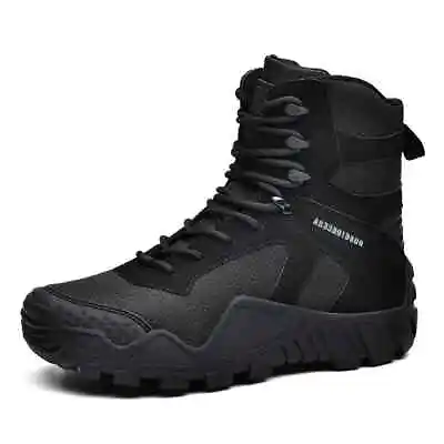 Outdoor Men Durable Boots Non-slip Military Tactical Shoes Desert Boots Black • $57.40