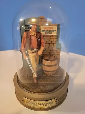 Franklin Mint John Wayne Sculpture With Dome Sheriff Graham County Arizona • $14.99