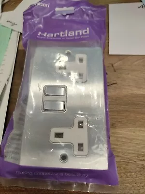 Hamilton Hartland 2 Gang 13A Switched Socket Double Pole - 76SS2SC-W • £8