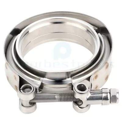 Universal 2.75  Inch Zinc Plated Iron V-Band Turbo Pipe Exhaust Flange Clamp • $17.94