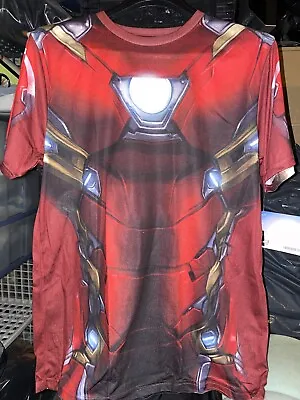 NEW Iron Man Costume T Shirt Avengers LARGE Mega Print Spiderman Halloween • $19.99