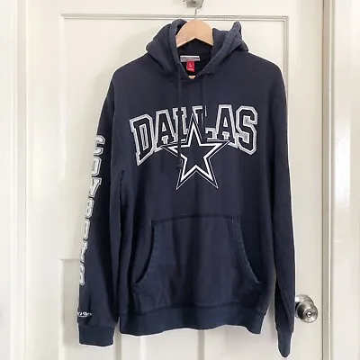 Dallas Cowboys NFL 2014 Mitchell & Ness Navy Blue Hoodie Sweatshirt Size Large • £27.85