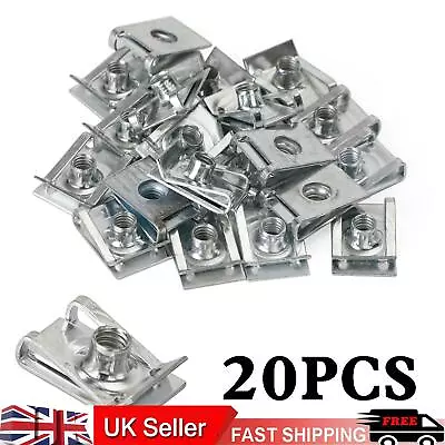 20x Fairing Clips M6 6mm Bodywork Panel Spire Clip Motorcycle Speed Clips U Nut/ • £9.58