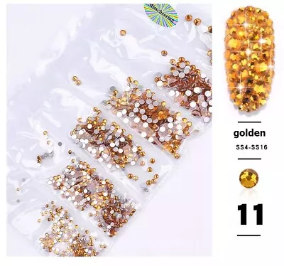 1304pcs Glitter Nail Art Rhinestones Flatback Crystal Gems 3D Rainbow Decoration • $9.28