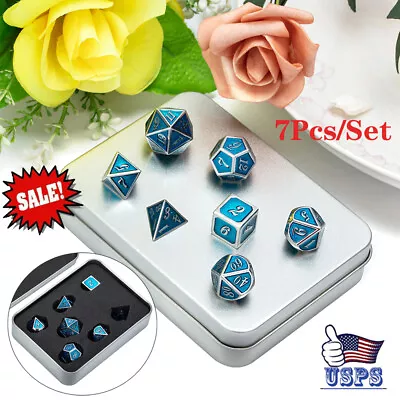 7Pcs/Set Metal Polyhedral Dice DND RPG MTG Role Playing And Tabletop Game • $13.68