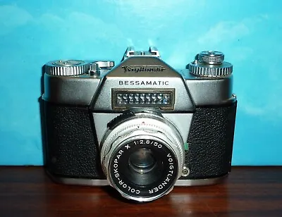 Voigtlander Bessamatic Film Camera W/Color Skopar X 50mm F/2.8 Lens Good Cond • $107.97