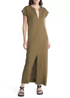 Frame Le Slit Muscle Maxi Dress Dark Green Size L 0102 • $86.80