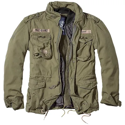 Brandit Classic M65 Mens Field Jacket Warm Lining Hunting Parka Army Coat Olive • $187.95