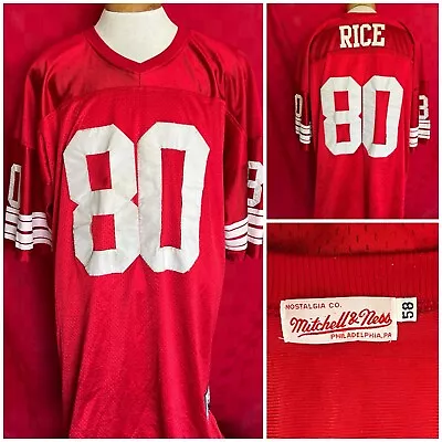 Jerry Rice #80 San Francisco 49ers Mitchell & Ness Football Jersey Size 58 4XL • $17.50