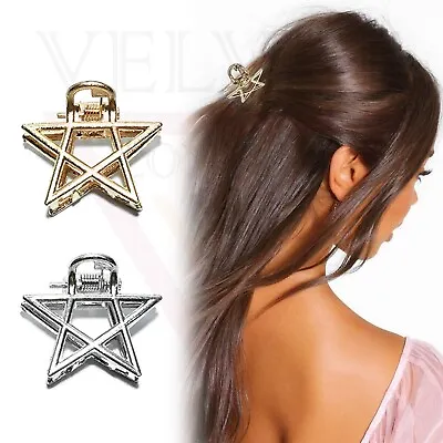 2x Metal Hair Claw Star Non-Slip Hair Jaw Clips Hairpins Strong Hold Accessories • £4.15