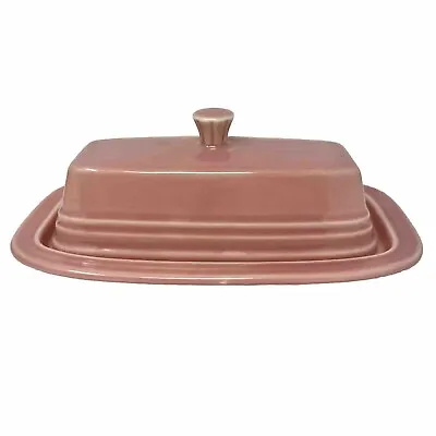 Vintage Fiestaware Rose Pink (Retired) Stick Butter Dish With Lid Nice Condition • $29.99