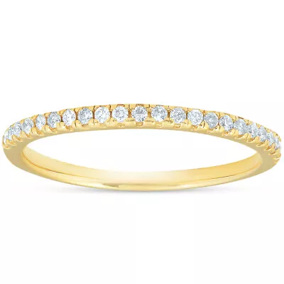 Diamond Wedding Ring Womens Stackable Band 10k Yellow Gold • $149.99