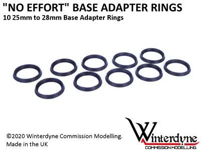 'No Effort' 25mm To 28mm (GW 28.5mm) Base Adapter Rings (Warhammer / 40k/ Age... • £4.49