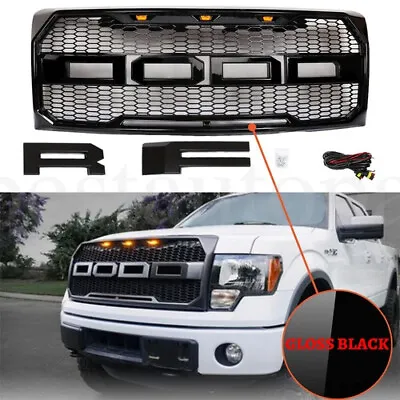 Raptor Style Front Bumper Grill Hood Grille For Ford F150 F-150 2009-2014 Black • $109.99