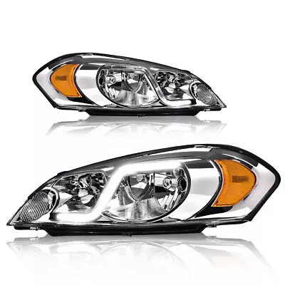 Clear/Chrome LED DRL Headlights Fit For 2006-13 Chevy Impala/06-07 Monte Carlo  • $87.68