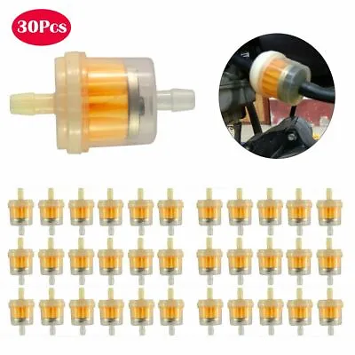 30 Pack 6mm-7mm 1/4  Inline Fuel Gas Filter Lawn Mower Small Engine Fuel Filter • $10