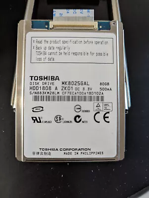 Toshiba 80GB MK8025GAL Internal 4200 RPM 1.8  HDD1808 ZIF HDD 1808 + Case USB • £19.99