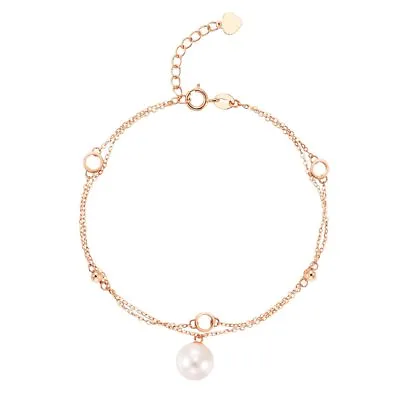 $435 • Buy 18K Rose Gold Akoya-Japan Pearl 8-8.5 Mm Bracelet