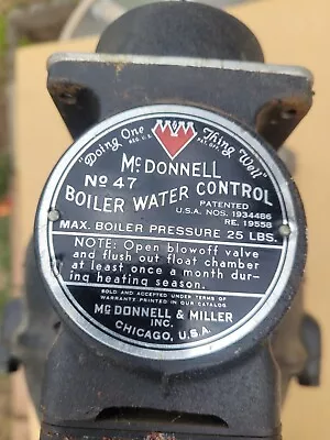 Mcdonnell & Miller No. 47 Low Water Cut Off Mechanical Water Feeder (  READ ) • $250