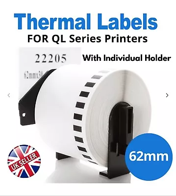 THERMAL LABELS FITS BROTHER DK22205 DK-22205 P TOUCH PRINTERS - 62mm CONTINUOUS • £7.99