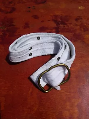 Men's White Canvas D-ring Belts With Grommets Length: 45  • $7