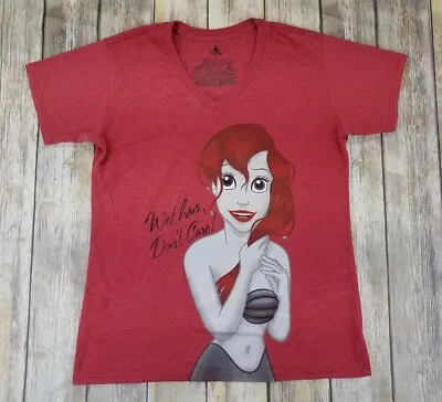 Disney Little Mermaid Ariel T-shirt Size XL Red Womens V-neck Short Sleeves • $12.99