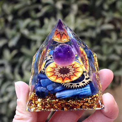 Amethyst Crystal Sphere Orgonite Pyramid Obsidian Chakra Energy Orgone Stone USA • $8.98