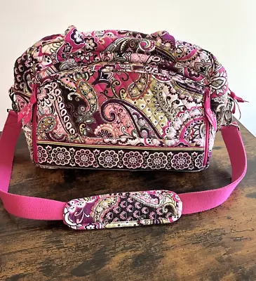 VERA BRADLEY Weekend Duffle And Laptop Travel Bag Pink Paisley • $34.99