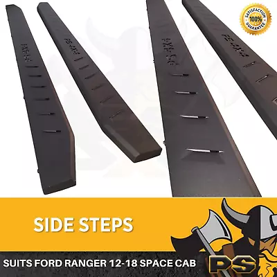 Steel Side Steps For Ford Ranger PX 2012 - 2021 Running Boards Sidesteps Matte B • $369