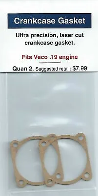 Aftermarket Crankcase Gasket 2 Pack Fits Veco .19 NIP • $6.99