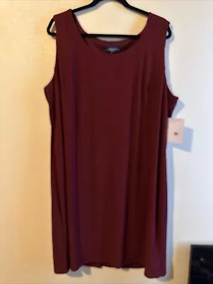 R&M Richards Dress-Maroon Fully Lined No Waist Dress-size20W  • $20