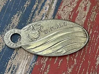 RARE WWI/WWII U.S. Marine Corps Luggage Bag Equipment Dog Tag USMC EGA • $24.99