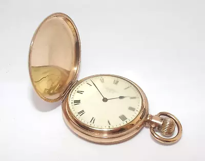 ANTIQUE WALTHAM GOLD FILLED POCKET WATCH GENTS/ MENS WALTHAM 610 USA C1921 • £170