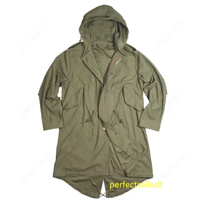 WW2 U.S. Army M-1951 Fishtail Parka Coat Jacket M51 Military Trench Men In Stock • £115.01