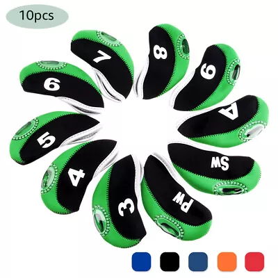 10xNeoprene Golf Iron Head Covers Set Headcover Fit Taylormade Mizuno Ping Cobra • $9.95