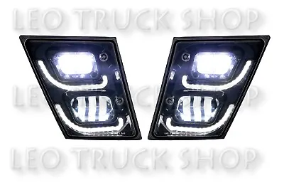 Volvo VNL LED Fog Light Plus LED Trim Black | Pair | (LH+RH) | Fits 03-17 • $154.99