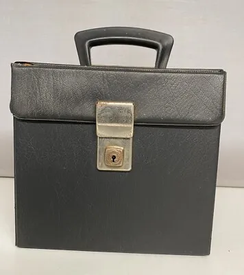 Vintage 7  Vinyl Record Storage Box Carry Case Black • £13